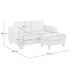 Ecksofa MAISON 1-Sitzer mit Longchair Webstoff Inas: Dunkelgrau - Longchair davorstehend rechts