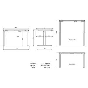 Höhenverstellbarer Schreibtisch Jet Graphit - Breite: 120 cm