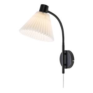 Wandlamp Mira gietijzer/polyester - zwart/wit - 1 lichtbron