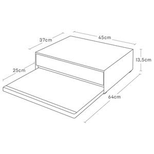 Uitschuifbaar blad Tower staal - Zwart - 45 x 14 cm