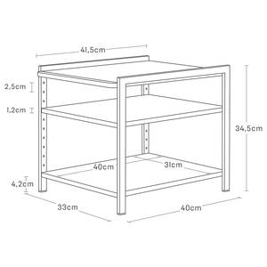 Plankelement voor keukenkast Tower staal - Wit - 33 x 35 cm