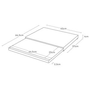 Uitschuifbaar blad Tower staal - Wit - 45 x 4 cm