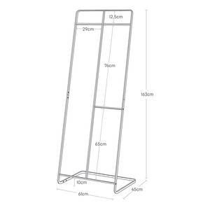 Garderobenständer Tower Esche Teilmassiv / Stahl - Schwarz - 61 x 163 cm