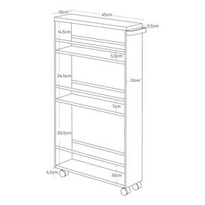 Niskast Tower fineer van echt hout/staal - Wit