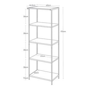 Küchenregal Tower Rack Esche Teilmassiv / Stahl - Weiß - Höhe: 170 cm