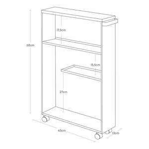 Halfhoge kast Tower fineer van echt hout/staal - Zwart