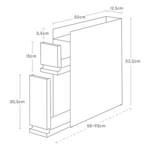 Étagère de cuisine Tower condiments Acier - Noir - 13 x 53 cm