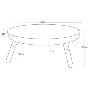 Dienblad Plain deels massief essenhout/staal - Wit