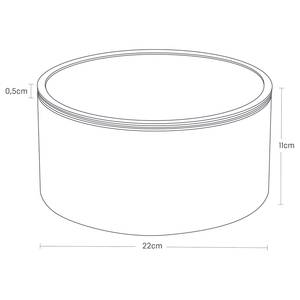 Boîte de rangement Rin ronde Partiellement en frêne massif / Acier - Blanc - Hauteur : 11 cm