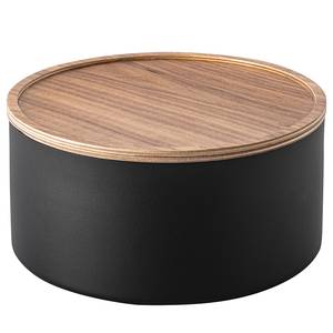 Boîte de rangement Rin ronde Partiellement en frêne massif / Acier - Noir - Hauteur : 11 cm