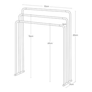 Porte-serviette de bain Plain Partiellement en frêne massif / Acier - Noir