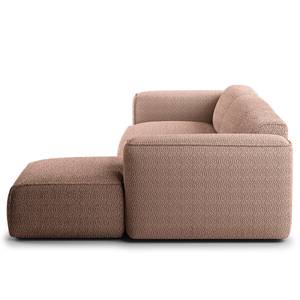 Divano angolare a 3 posti HUDSON Tessuto Bouclé Bony: mauve - Larghezza: 317 cm - Longchair preimpostata a destra