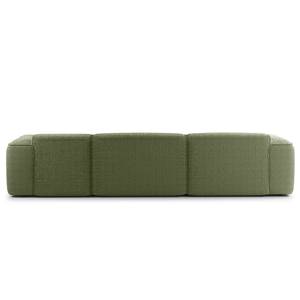 Hoekbank HUDSON 3-zits met chaise longue Bouclé Stof Bony: Mosgroen - Breedte: 317 cm - Longchair vooraanzicht rechts