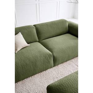 3-Sitzer Sofa HUDSON Bouclé Stoff Bony: Moosgrün