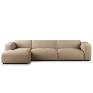 Ecksofa HUDSON 3-Sitzer mit Longchair Cordstoff Snor: Taupe - Breite: 317 cm - Longchair davorstehend links