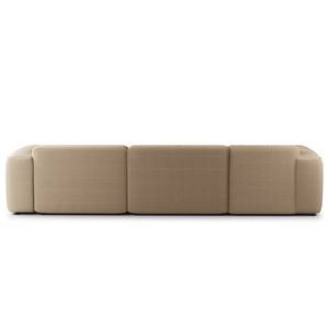 Ecksofa HUDSON 3-Sitzer mit Longchair Cordstoff Snor: Taupe - Breite: 317 cm - Longchair davorstehend links