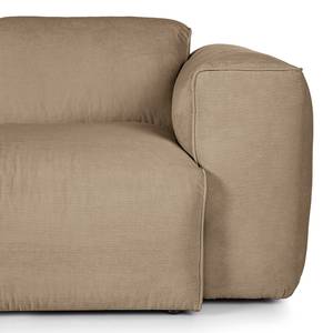 Hoekbank HUDSON 3-zits met chaise longue Corduroy Snor: Taupe - Breedte: 317 cm - Longchair vooraanzicht links