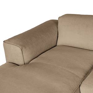 Hoekbank HUDSON 3-zits met chaise longue Corduroy Snor: Taupe - Breedte: 317 cm - Longchair vooraanzicht links