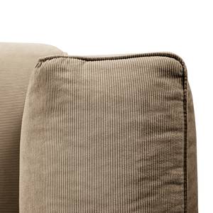 Ecksofa HUDSON 3-Sitzer mit Longchair Cordstoff Snor: Taupe - Breite: 317 cm - Longchair davorstehend links