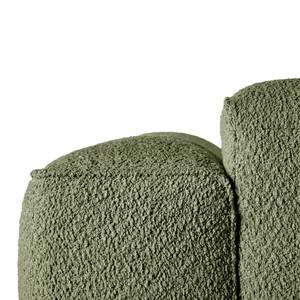 Divano angolare a 3 posti HUDSON Tessuto Bouclé Bony: verde muschio - Larghezza: 251 cm - Longchair preimpostata a destra
