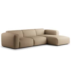 Ecksofa HUDSON 3-Sitzer mit Longchair Cordstoff Snor: Taupe - Breite: 284 cm - Longchair davorstehend rechts