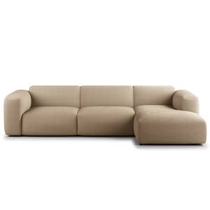 Ecksofa HUDSON 3-Sitzer mit Longchair Cordstoff Snor: Taupe - Breite: 284 cm - Longchair davorstehend rechts