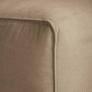 Ecksofa HUDSON 3-Sitzer mit Longchair Cordstoff Snor: Taupe - Breite: 284 cm - Longchair davorstehend rechts