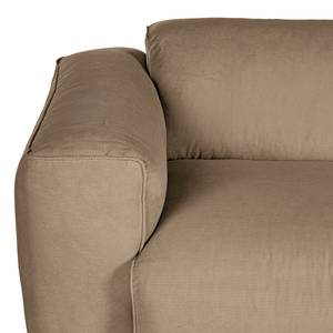 Ecksofa HUDSON 3-Sitzer mit Longchair Cordstoff Snor: Taupe - Breite: 284 cm - Longchair davorstehend rechts