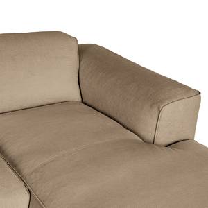 Ecksofa HUDSON 3-Sitzer mit Longchair Cordstoff Snor: Taupe - Breite: 284 cm - Longchair davorstehend rechts