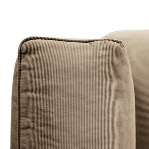 Ecksofa HUDSON 3-Sitzer mit Longchair Cordstoff Snor: Taupe - Breite: 284 cm - Longchair davorstehend rechts