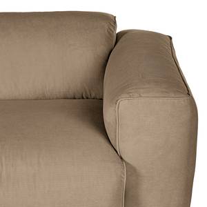 Hoekbank HUDSON 3-zits met chaise longue Corduroy Snor: Taupe - Breedte: 284 cm - Longchair vooraanzicht links