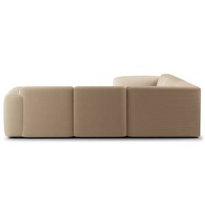 Ecksofa HUDSON mit Rundecke Cordstoff Snor: Taupe - Ecke davorstehend rechts