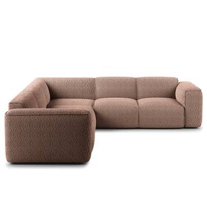 Ecksofa HUDSON mit Rundecke Bouclé Stoff Bony: Mauve - Ecke davorstehend rechts