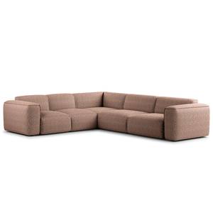 Ecksofa HUDSON mit Rundecke Bouclé Stoff Bony: Mauve - Ecke davorstehend links