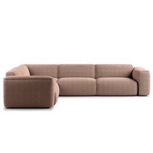 Ecksofa HUDSON mit Rundecke Bouclé Stoff Bony: Mauve - Ecke davorstehend links