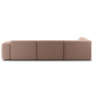 Ecksofa HUDSON 3-Sitzer mit Recamiere Bouclé Stoff Bony: Mauve - Longchair davorstehend links