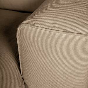 Hoekbank HUDSON 3-zits met recamiere Corduroy Snor: Taupe - Longchair vooraanzicht links