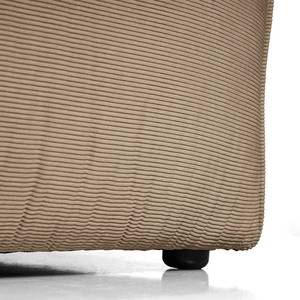 Hoekbank HUDSON 3-zits met recamiere Corduroy Snor: Taupe - Longchair vooraanzicht links