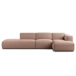 Hoekbank HUDSON met chaise longue Bouclé Stof Bony: Mauve - Longchair vooraanzicht rechts