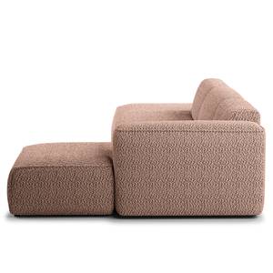 Ecksofa HUDSON mit Chaiselongue Bouclé Stoff Bony: Mauve - Longchair davorstehend rechts