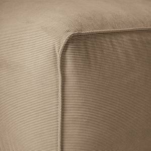 Zithoek HUDSON Corduroy Snor: Taupe - Longchair vooraanzicht links/Ottomaan rechts