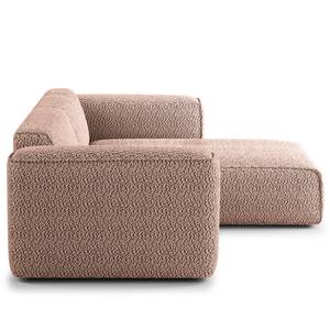 Ecksofa HUDSON 1,5-Sitzer mit Longchair Bouclé Stoff Bony: Mauve - Longchair davorstehend rechts