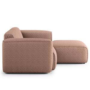 Ecksofa HUDSON mit XL-Longchair Bouclé Stoff Bony: Mauve - Longchair davorstehend rechts