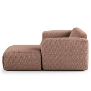 Ecksofa HUDSON mit XL-Longchair Bouclé Stoff Bony: Mauve - Longchair davorstehend rechts