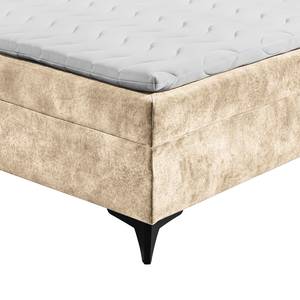 Lit boxspring Peligut Microfibre Salvo: Crème - Pas de tiroir de lit