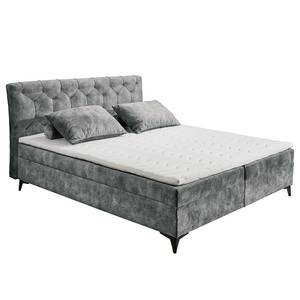 Lit boxspring Peligut Microfibre Salvo: Gris - 2 tiroirs de lit