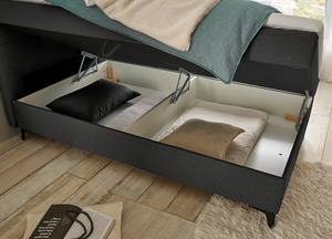 Boxspring Grambit Geweven stof Colbie: Antracietkleurig