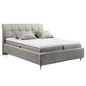 Lit boxspring Cerrave Tissu Luara: Gris minéral