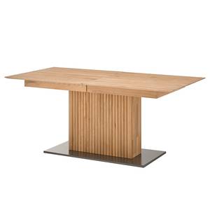 Uitschuifbare eettafel Lazori massief eikenhout - Bianco eikenhout - Grijs