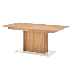 Uitschuifbare eettafel Lazori massief eikenhout - Bianco eikenhout - Wit